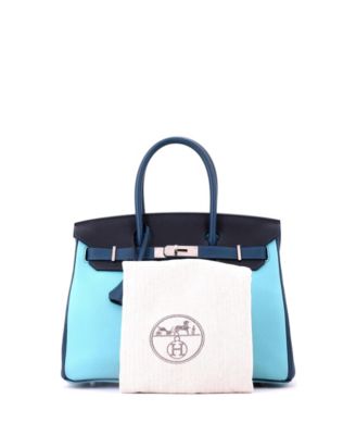 Birkin 30 Handbag Tricolor Togo with Brushed Palladium Hardware