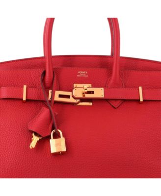 Birkin 30 Handbag Red Togo with Gold Hardware