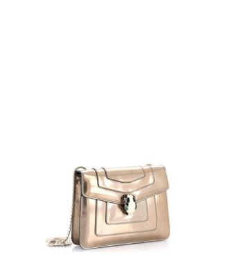  Small Serpenti Forever Square Shoulder Bag Metallic Leather