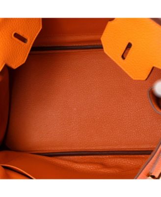 Birkin 30 Handbag Orange Clemence with Gold Hardware