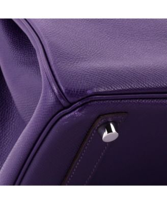 Birkin 30 Handbag Purple Epsom with Palladium Hardware