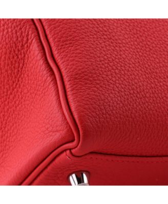 Kelly 35 Handbag Red Togo with Palladium Hardware