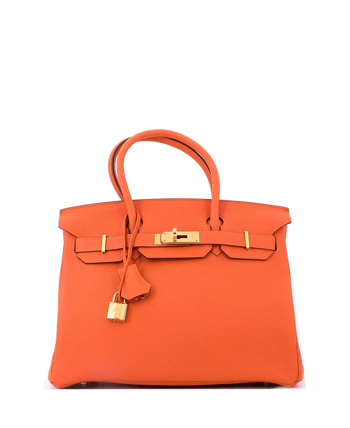 Pre-Owned HERMES Birkin 30 Handbag Orange Togo with Gold Hardware