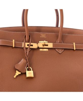 Birkin 35 Handbag Brown Togo with Gold Hardware
