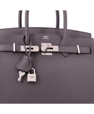 Birkin 30 Handbag Grey Togo with Palladium Hardware