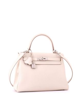 Kelly 28 Handbag Light Togo with Palladium Hardware