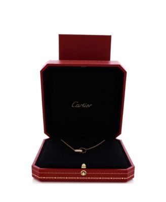  Love Interlocking Necklace 18K Rose Gold with Diamonds, 17.25"