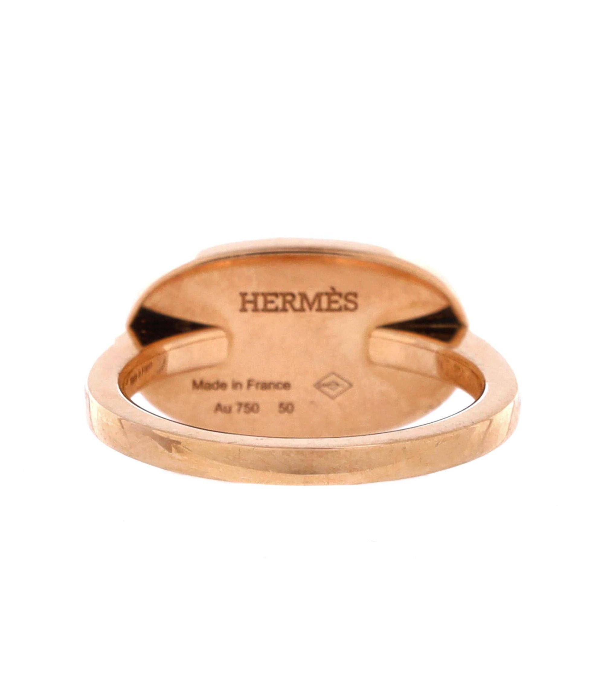 Small Chaine d'Ancre Verso Ring 18K Rose with Ceramic — Image 3