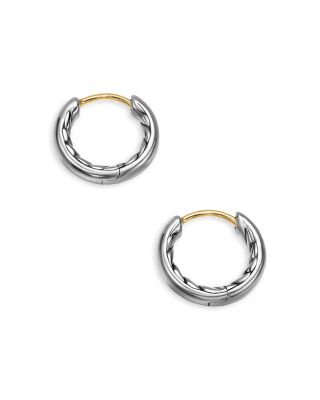 DY Mercer Huggie Hoop Earrings in Sterling Silver, 12mm