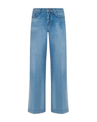 Joanne Mid Rise Wide Leg Jeans in Dry Ice