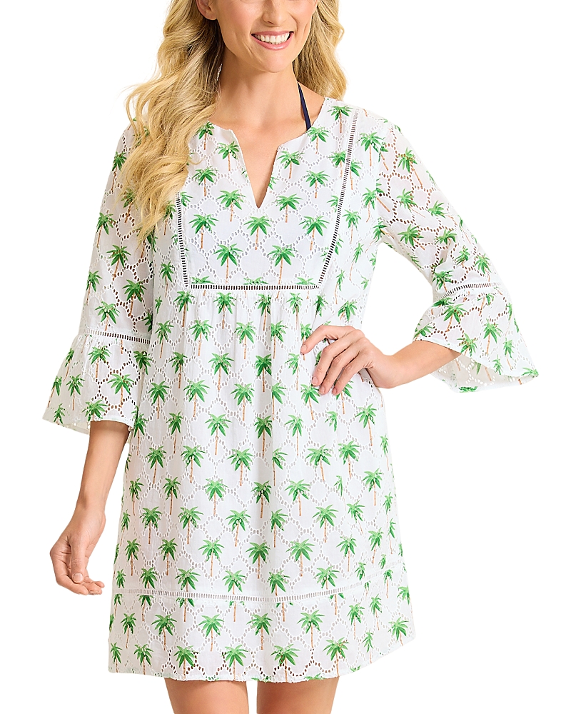 Tommy Bahama Eyelet Cove Split Neck Cover Up Dress