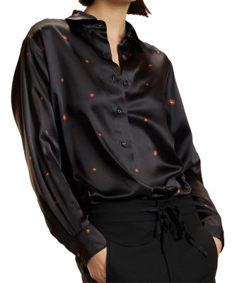 Silk Satin Botton Up Shirt