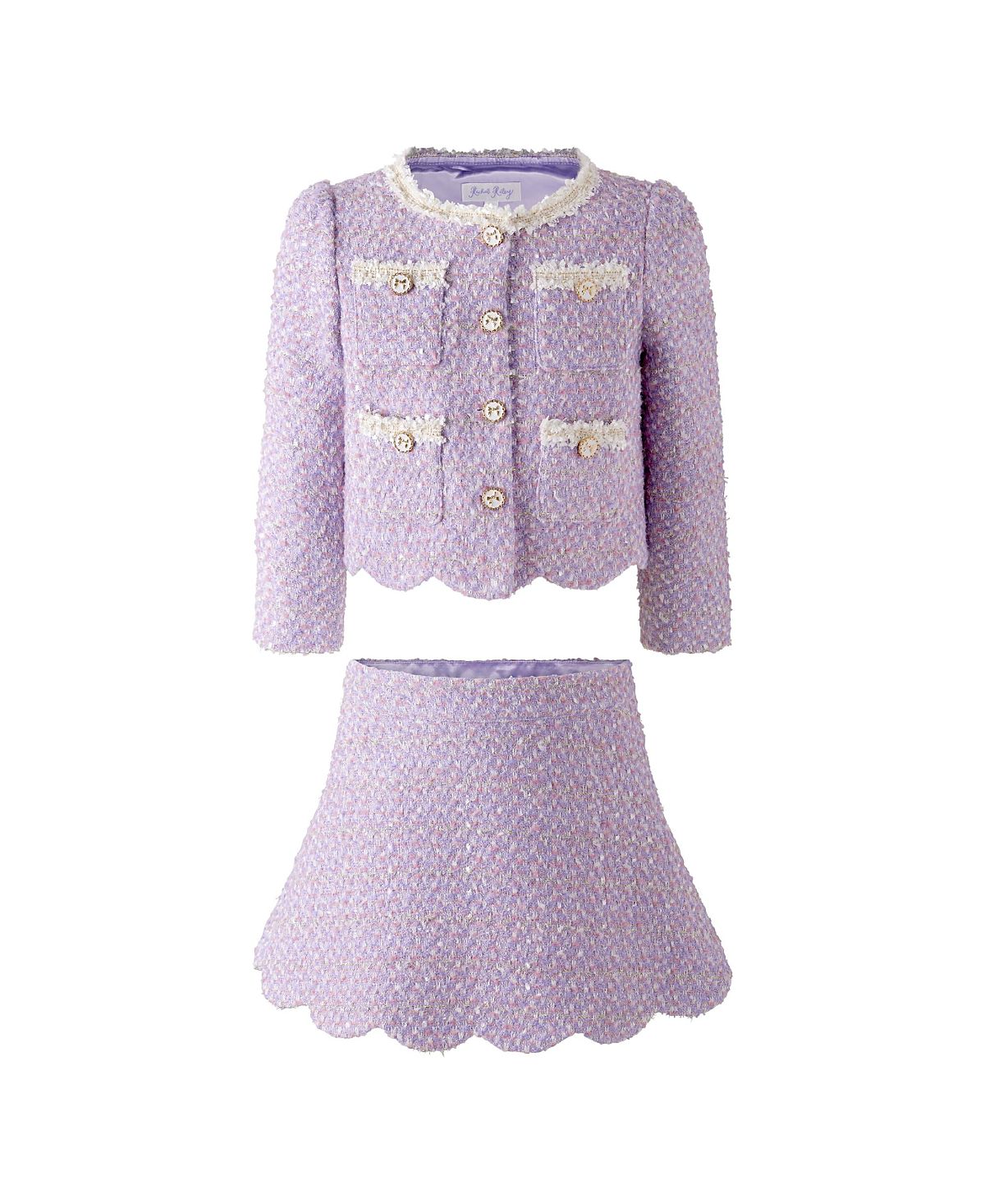 Rachel Riley Girls' Tweed Scalloped Skirt Set - Little Kid, Big Kid