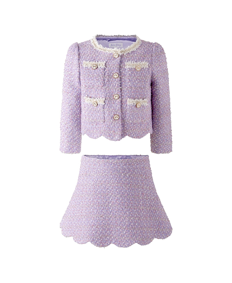 Rachel Riley Girls' Tweed Scalloped Skirt Set - Little Kid, Big Kid