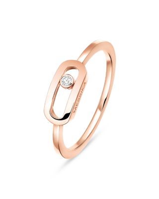 Move Uno Diamond Link Ring in 18K Rose Gold, 0.01 tcw