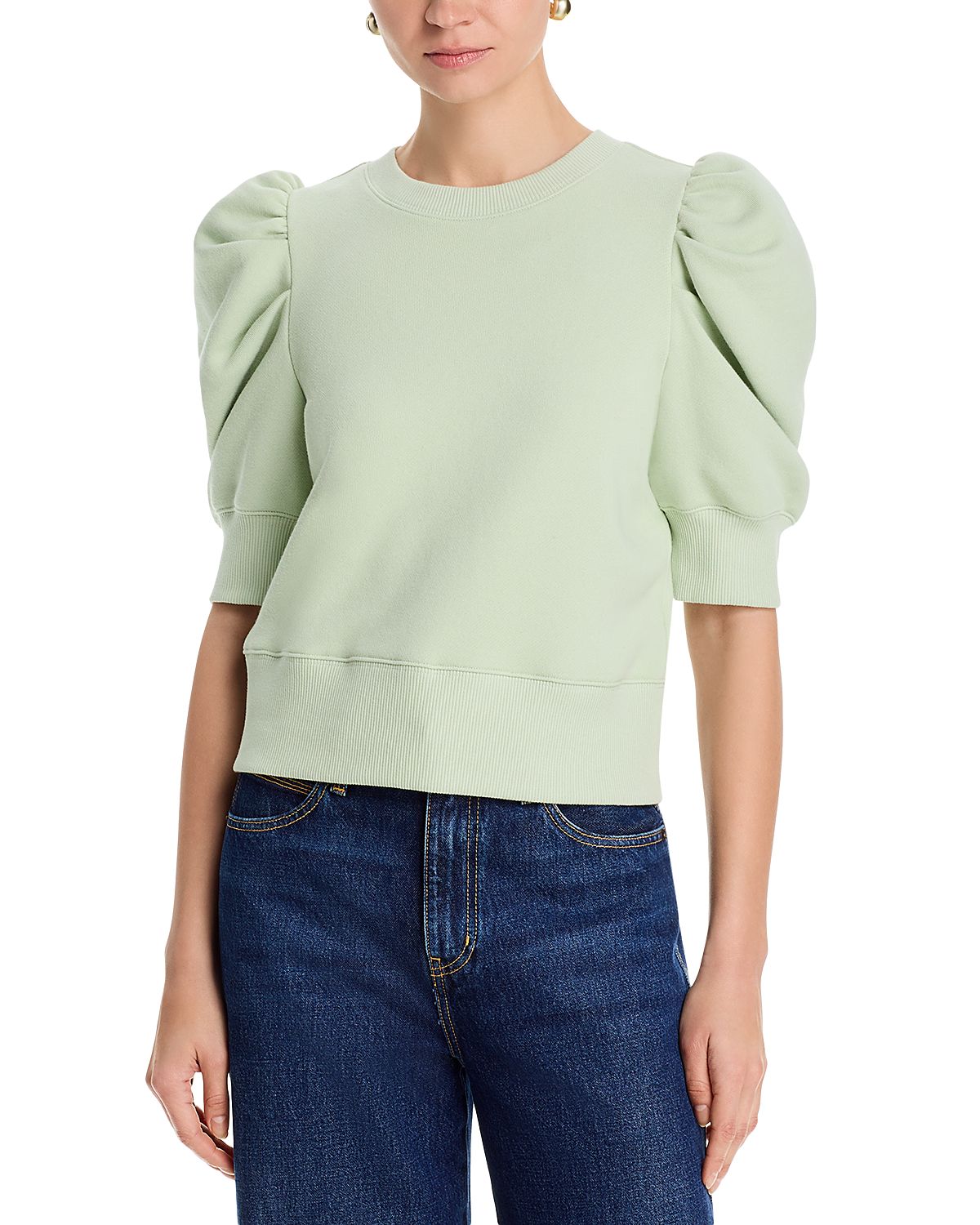 Alice and Olivia Tyler Puffed Sleeve Sweatshirt