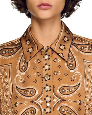 Vanessi Bandana Print Cropped Shirt
