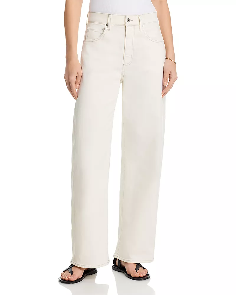 Paige Arellia High Rise Skimmer Jeans in Cream Contrast