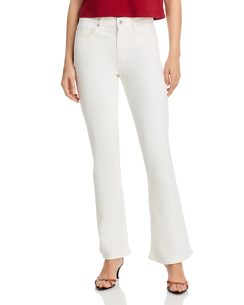 Paige Laurel Canyon High Rise Petite Boot Jeans in Tonal Ecru