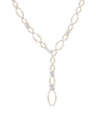 18K White & Yellow Gold Marrakech Onde  Diamond Lariat Necklace, 18"