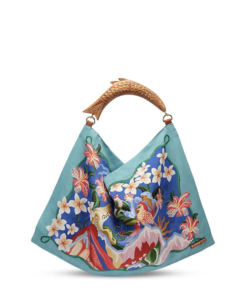 Farm Rio Small Satin Scarf Tote Bag