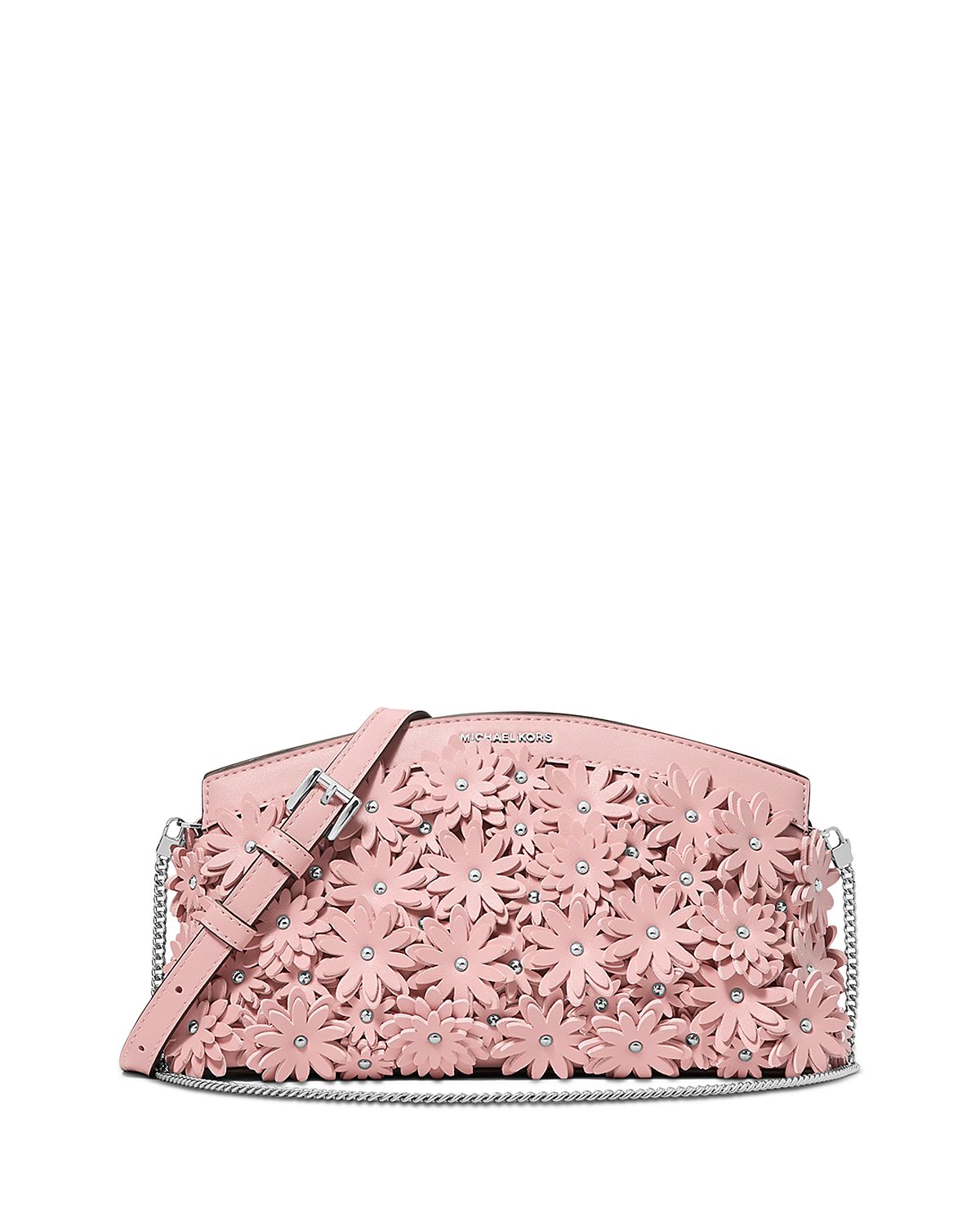 Michael Kors Athena Small Floral Embellished Leather Crossbody Clutch