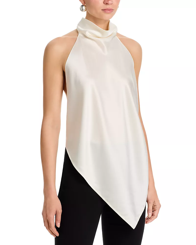 Helmut Lang Silk Tie Scarf Top