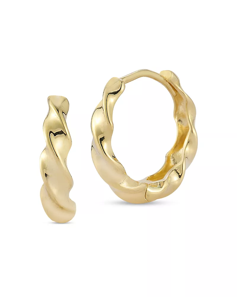 Bloomingdale's Fine Collection Twist Hoop Earrings in 14K Yellow Gold