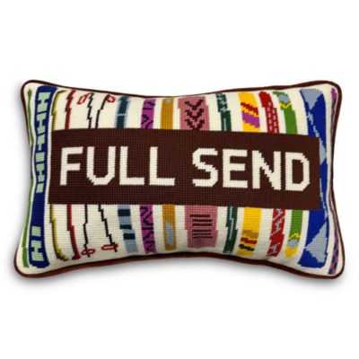 Full Send Needlepoint Pillow, 15" x 9"