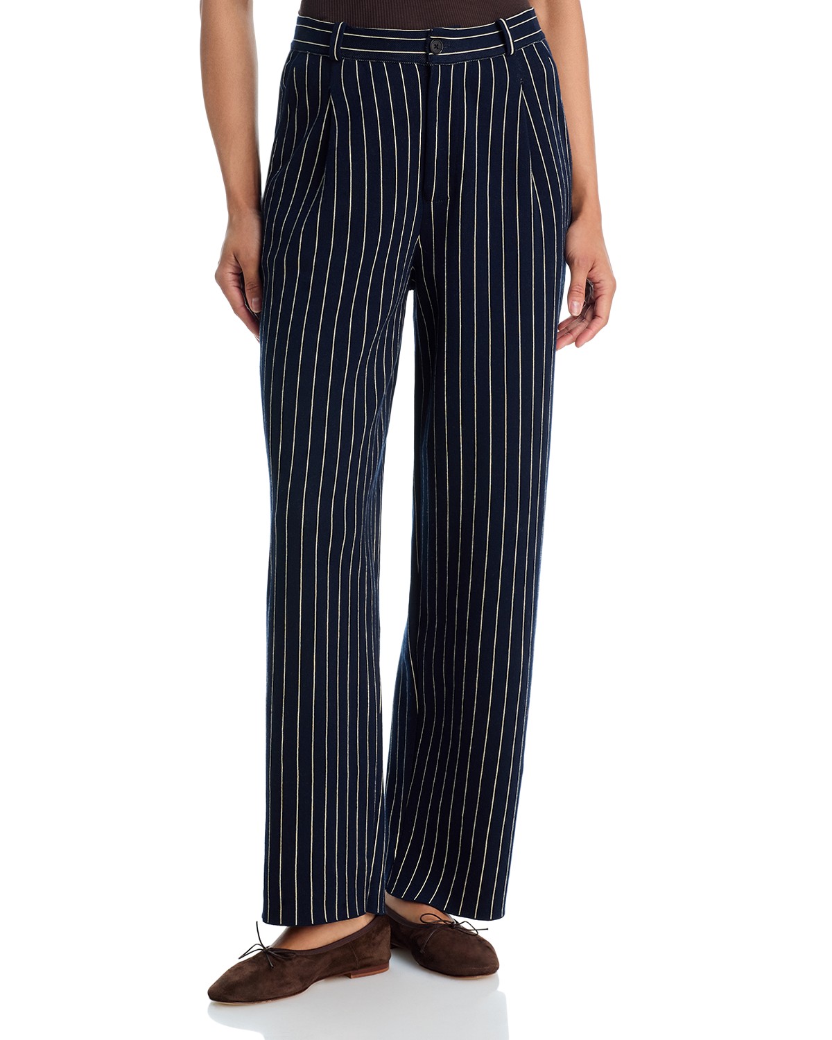 Guest In Residence Guest in Residence Pinstriped Carpenter Pants in Navy/Butter