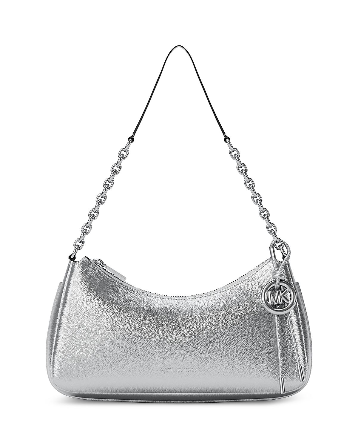 Michael Kors Nolita Medium Metallic Silver Leather Pouchette