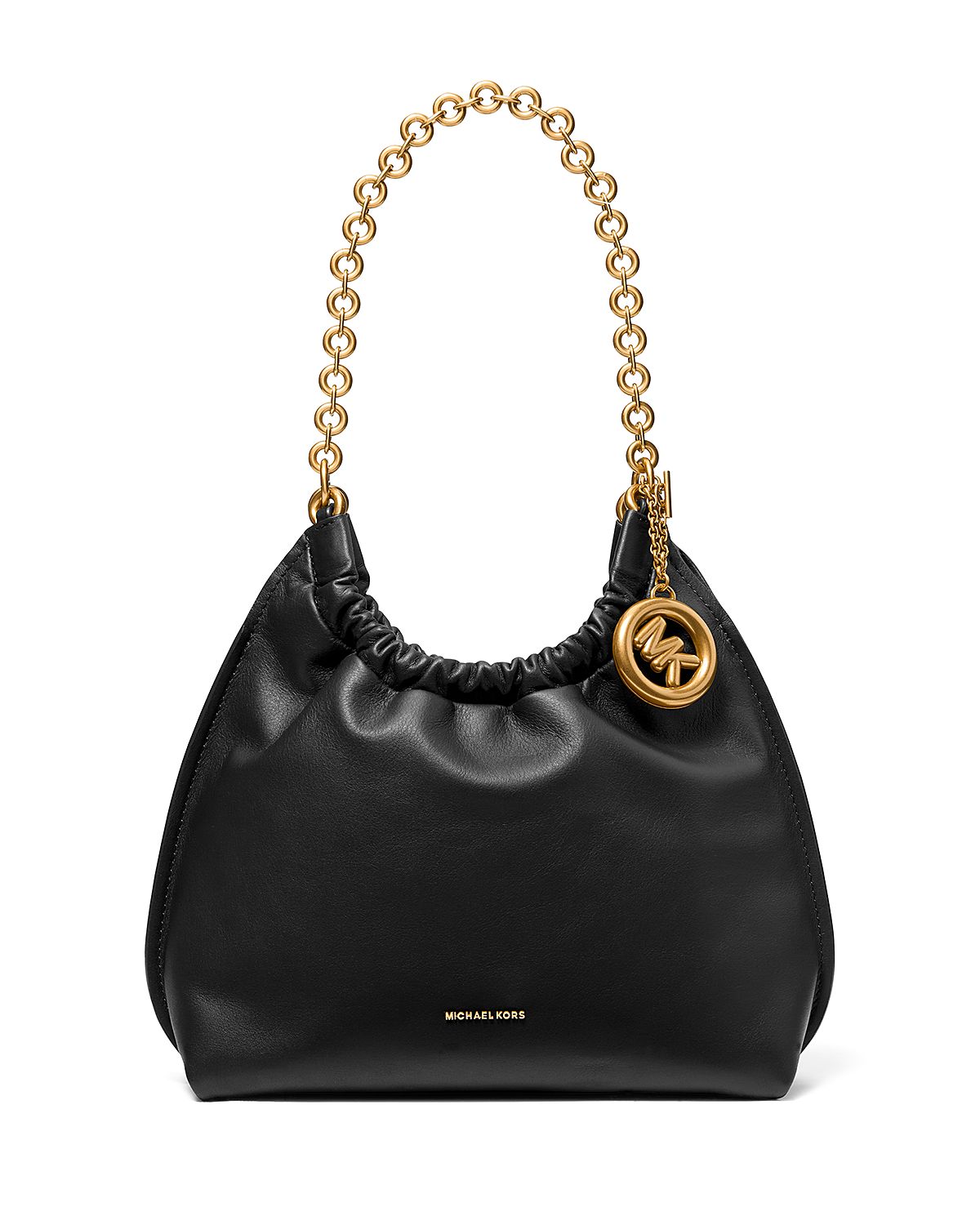 Michael Kors Indie Medium Black Cinched Shoulder Bag
