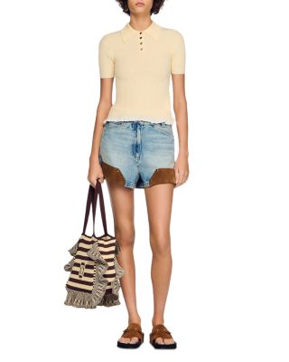 Striped Crochet Tote Bag