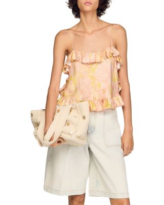 Ysee Charm Detail Crochet Mesh Tote Bag