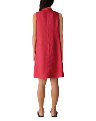 Split V Neck Linen Dress