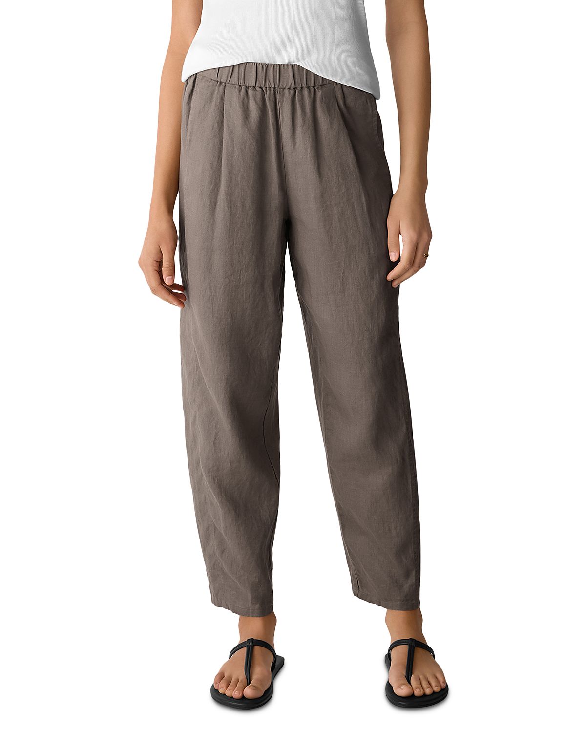 Eileen Fisher Linen Ankle Pleated Lantern Pants