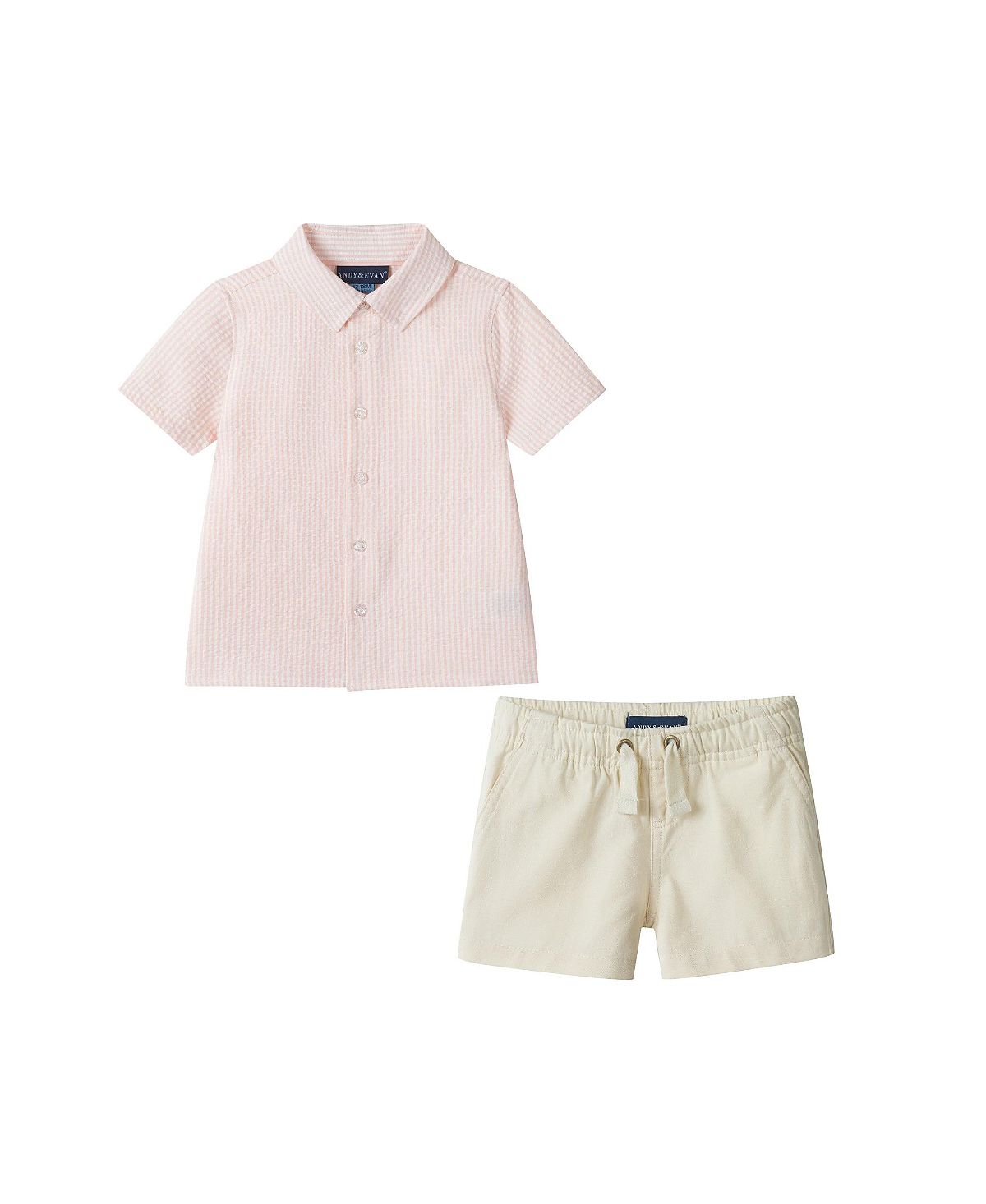 Andy & Evan Boys' Puckered Buttondown & Shorts Set - Baby