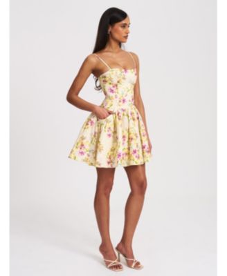  Valda Print Linen Mini Dress with Pockets