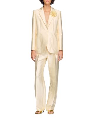 Satin Jacket with Flower Detail