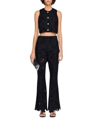 Embroidered Guipure Lace Crop Top