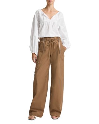 Mid Rise Cotton Drawstring Pants