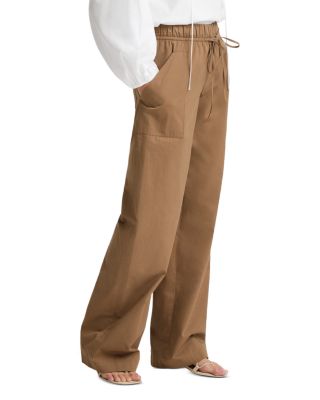 Mid Rise Cotton Drawstring Pants