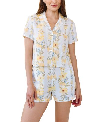 Floral Short Sleeve Notch Collar Shirt