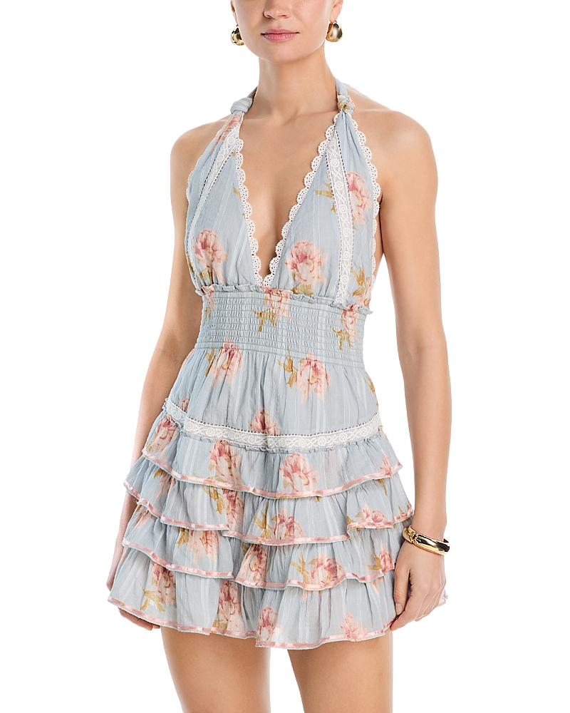 LoveShackFancy Kerch Mini Halter Dress