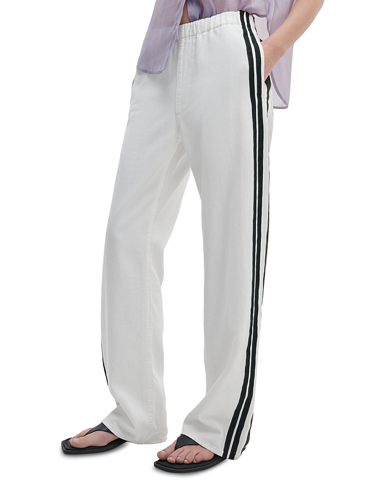 rag & bone Featherweight Logan Pull On High Rise Pants in White Sport