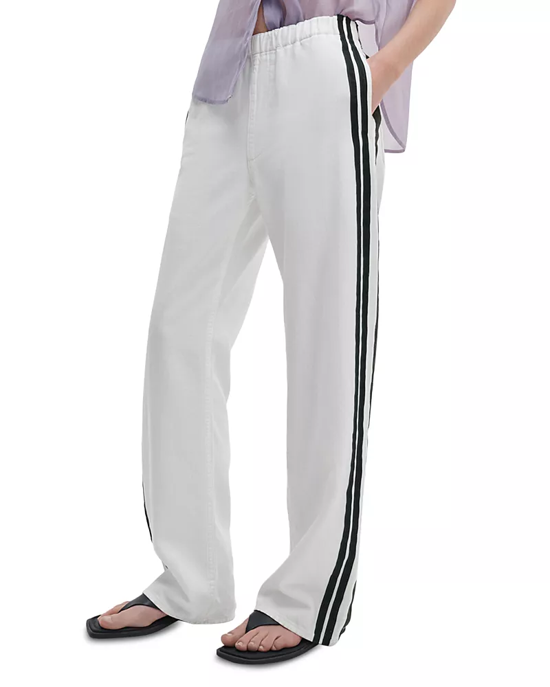 rag & bone Featherweight Logan Pull On High Rise Pants in White Sport