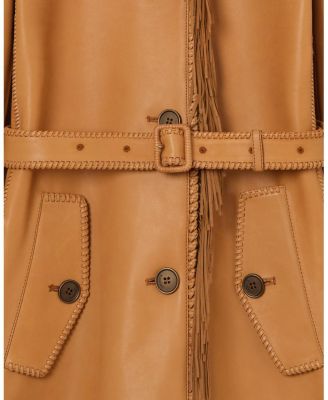  Short Fringed Leather Car Coat