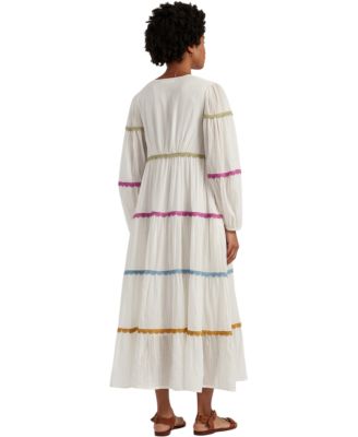  Women's Cotton Rainbow Scallop Dress