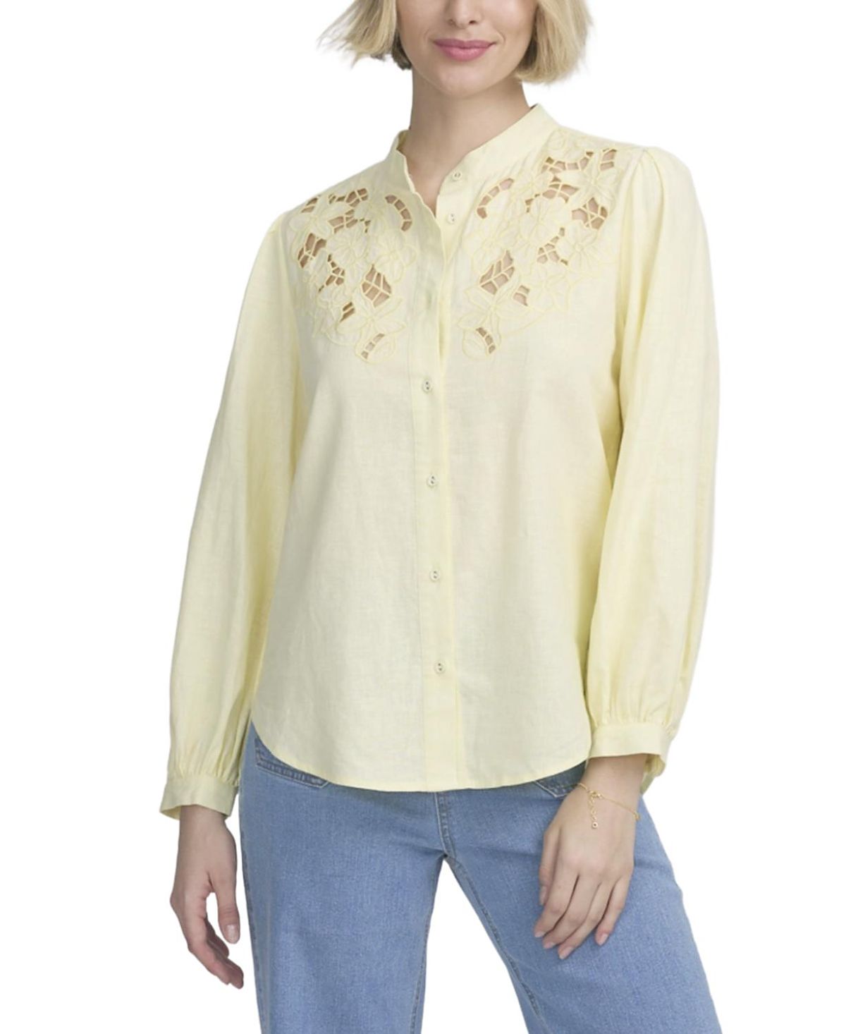 Elle Collection Lace Yoke Shirt