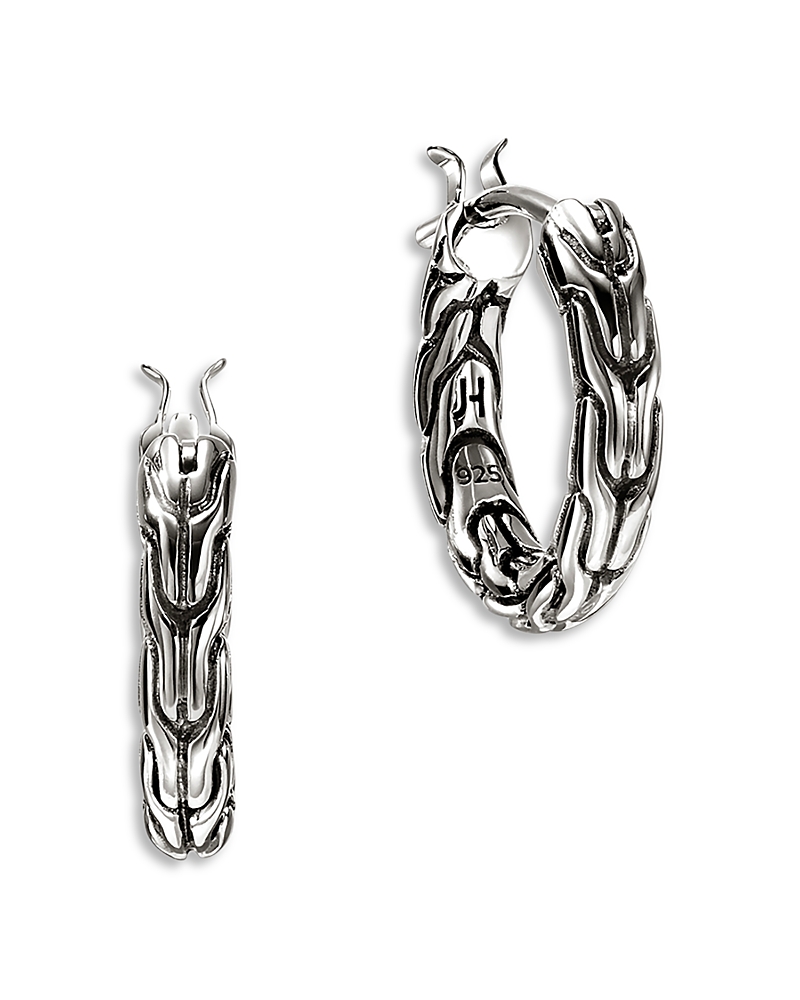 John Hardy Sterling Silver Jh Essentials Chain Motif Hoop Earrings